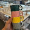 4pcs Ceramic Mug Set With Stand - Image 2