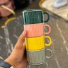 4pcs Ceramic Mug Set With Stand - Image 4
