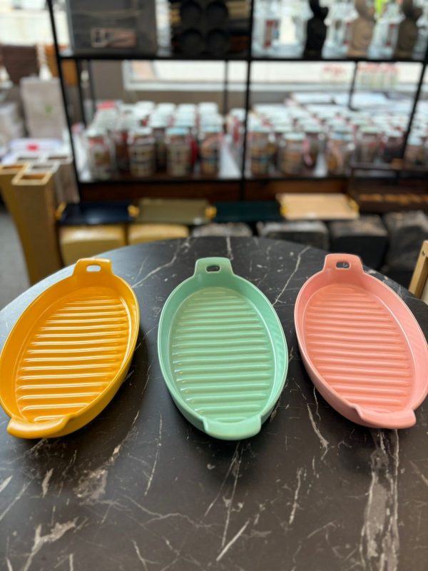 Colorful Ceramic Grill Tray 