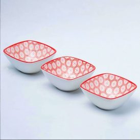 3pcs Ceramic Snack Bowl Set