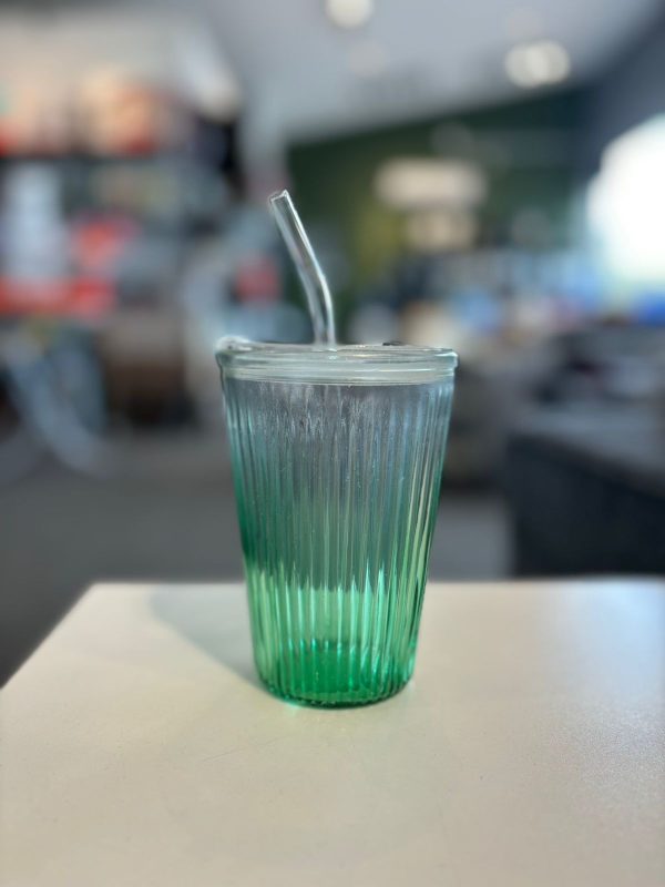 Gradient Glass Mug With Straw - Image 3