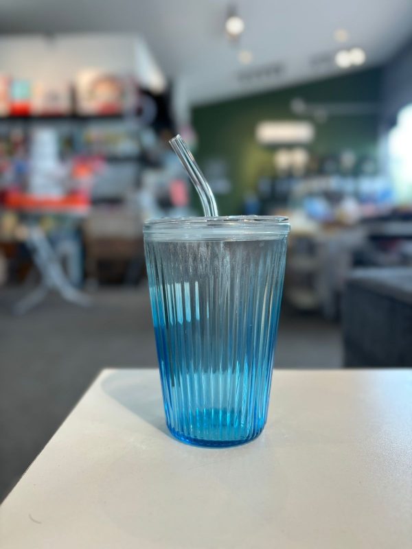 Gradient Glass Mug With Straw - Image 4