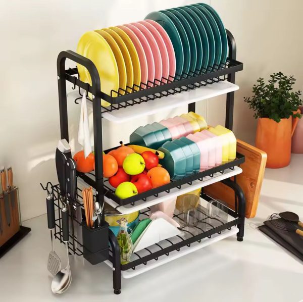 3 Layer Carbon Steel Kitchen Rack - Image 2