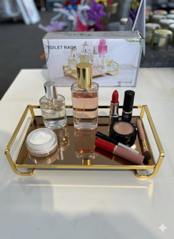 Gold mirror tray