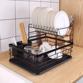 Carbon Steel Dish Rack with Drainer