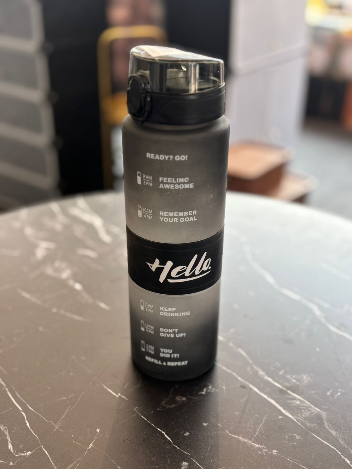 Motivational Time Marker Water Bottle with Flip Lid | Leak-Proof | Reusable | Gradient Design - Image 2