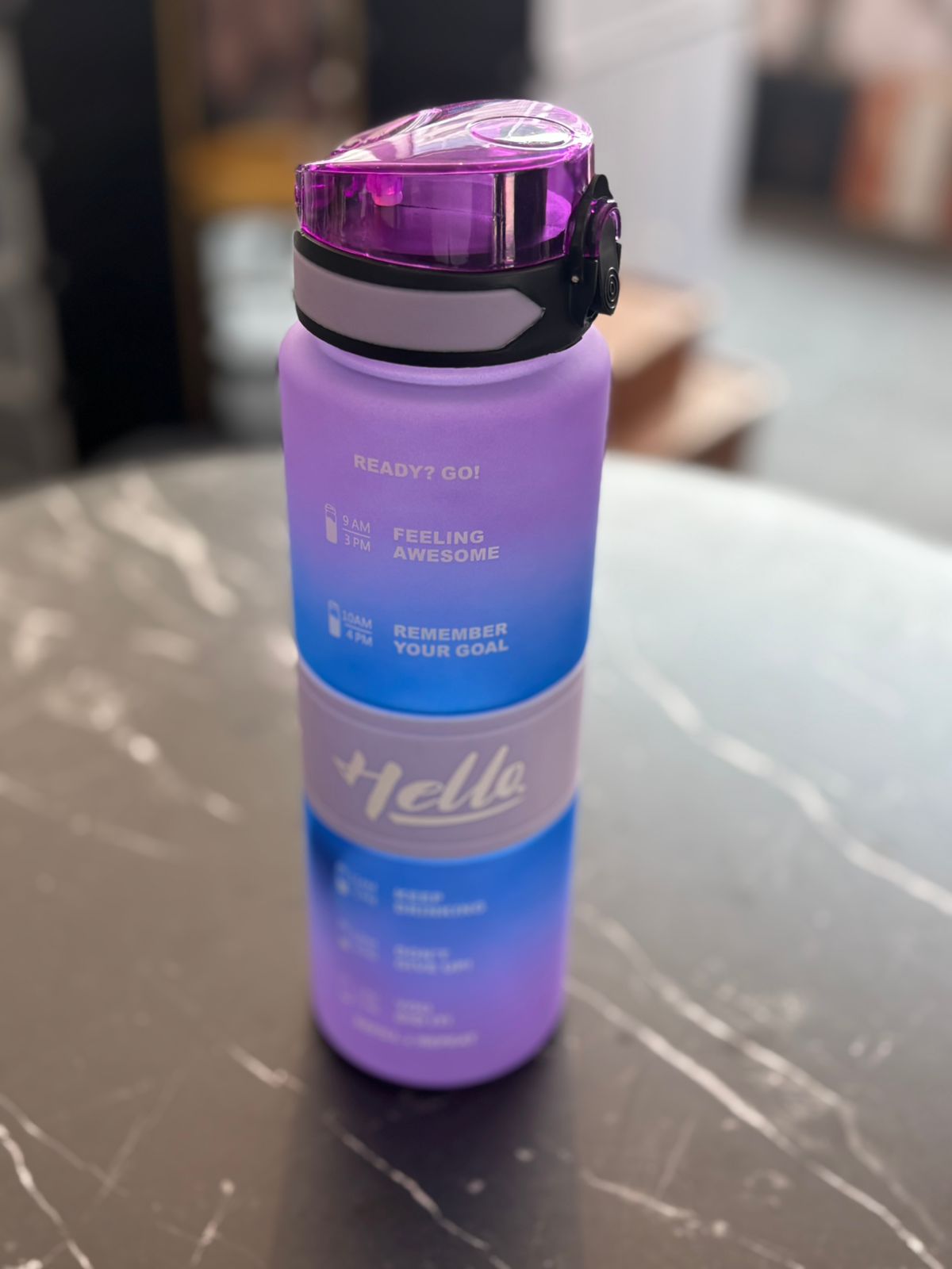 Motivational Time Marker Water Bottle with Flip Lid | Leak-Proof | Reusable | Gradient Design - Image 4