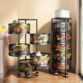 5 Layer Round Kitchen Trolley